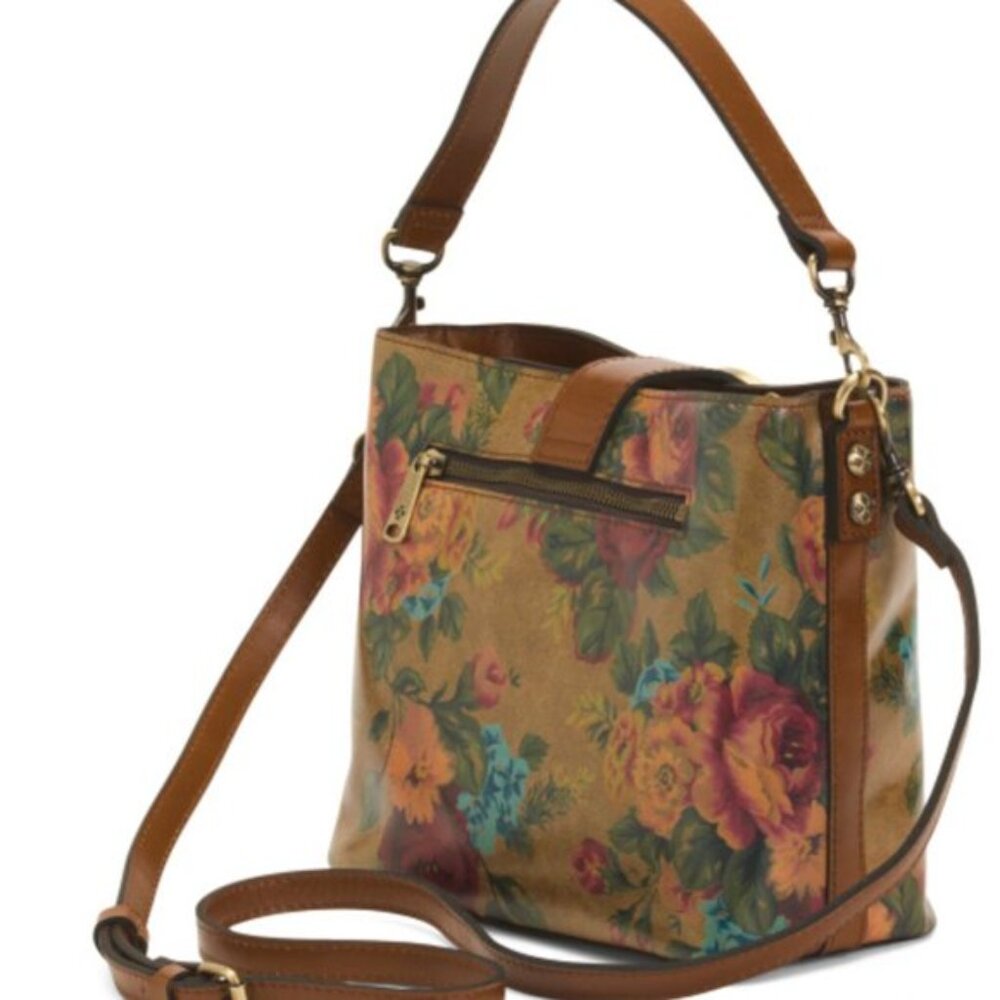 Patricia Nash Irving Bucket Handbag Leath Distressed Vintage Victorian Garden - Picture 14 of 14